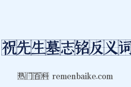 祝先生墓志铭反义词是什么意思的图片